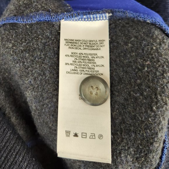 Mountain Hardwear Heather Blue Wool Blend Button Up Sweater sz S - Picture 7 of 8